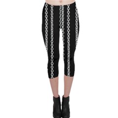 Chains Black Design Metal Iron Capri Leggings  by HermanTelo