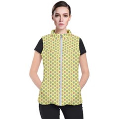 Hexagonal Pattern Unidirectional Yellow Women s Puffer Vest by HermanTelo