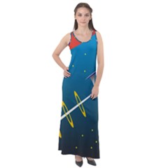 Rocket Spaceship Space Galaxy Sleeveless Velour Maxi Dress by HermanTelo