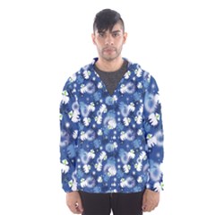 White Flowers Summer Plant Men s Hooded Windbreaker by HermanTelo