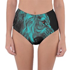 Angry Male Lion Predator Carnivore Reversible High-waist Bikini Bottoms by Sudhe