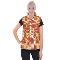 Pizza Women s Button Up Vest by TheAmericanDream