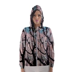 Fruit Tree Silhouette Aesthetic Women s Hooded Windbreaker by Pakrebo