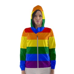 Lgbt Rainbow Pride Flag Women s Hooded Windbreaker by lgbtnation