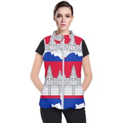 Flag Map Of Cambodia Women s Puffer Vest by abbeyz71