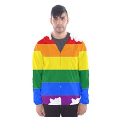 Lgbt Flag Map Of Cambodia Men s Hooded Windbreaker by abbeyz71