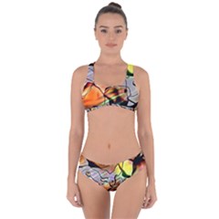 Abstract Transparent Drawing Criss Cross Bikini Set by HermanTelo
