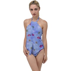 Ladybug Blue Nature Go With The Flow One Piece Swimsuit by HermanTelo