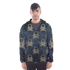 Golden Glitter Skeleton Gothic Men s Hooded Windbreaker by HermanTelo