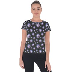Seamless Pattern Background Circle Short Sleeve Sports Top 
