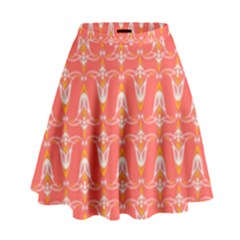 Seamless Pattern Background Red High Waist Skirt