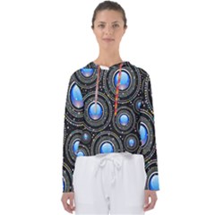 Abstract Glossy Blue Women s Slouchy Sweat by HermanTelo