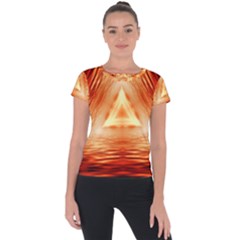 Abstract Orange Triangle Short Sleeve Sports Top  by HermanTelo