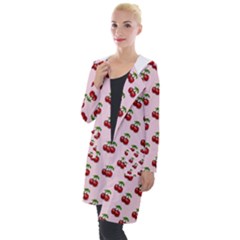 Retro Pink Cherries Hooded Pocket Cardigan by snowwhitegirl