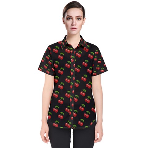 Retro Black Cherries Women s Short Sleeve Shirt by snowwhitegirl