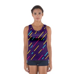 Background Lines Forms Sport Tank Top  by HermanTelo