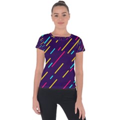 Background Lines Forms Short Sleeve Sports Top 