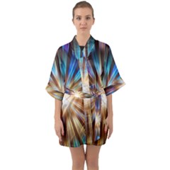 Background Spiral Abstract Quarter Sleeve Kimono Robe by HermanTelo