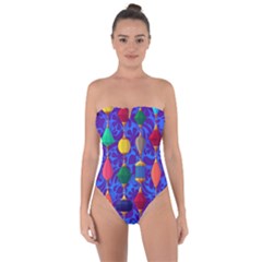 Background Stones Jewels Tie Back One Piece Swimsuit by HermanTelo