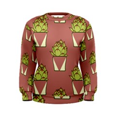 Cactus Pattern Background Texture Women s Sweatshirt by HermanTelo