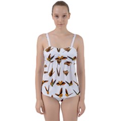 Butterflies Insect Swarm Twist Front Tankini Set by HermanTelo