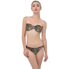 Bird Peacock Feather Classic Bandeau Bikini Set by HermanTelo