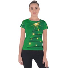 Christmas Tree Green Short Sleeve Sports Top 