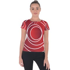 Circles Red Short Sleeve Sports Top 