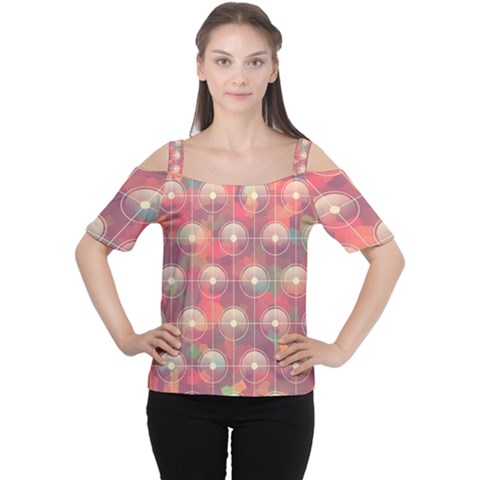 Colorful Background Abstract Cutout Shoulder Tee by HermanTelo