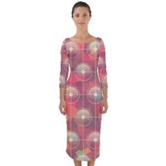 Colorful Background Abstract Quarter Sleeve Midi Bodycon Dress by HermanTelo