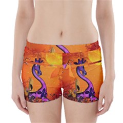 Funny Giraffe In The Night Boyleg Bikini Wrap Bottoms by FantasyWorld7