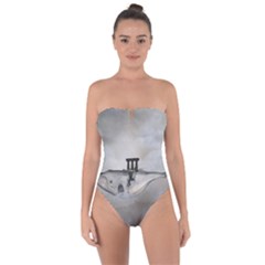 Awesome Whale In The Sky Tie Back One Piece Swimsuit