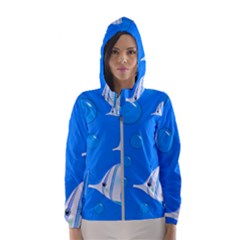 Fish School Bubbles Underwater Sea Women s Hooded Windbreaker by HermanTelo