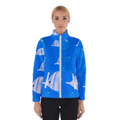 Fish School Bubbles Underwater Sea Winter Jacket by HermanTelo