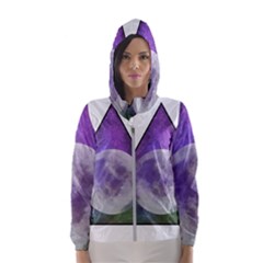 Form Triangle Moon Space Women s Hooded Windbreaker by HermanTelo