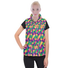 Geometric Triangle Women s Button Up Vest by HermanTelo