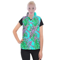 Painting Oil Leaves Nature Reason Women s Button Up Vest by HermanTelo