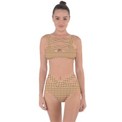 Pattern Gingerbread Brown Tree Bandaged Up Bikini Set  by HermanTelo