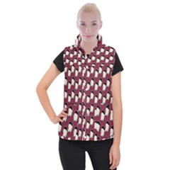 Beanie Boy Pattern Red Women s Button Up Vest