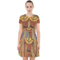 Egyptian Tutunkhamun Pharaoh Design Adorable In Chiffon Dress by Sapixe