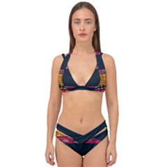 Pattern Ornaments Africa Safari Double Strap Halter Bikini Set by HermanTelo
