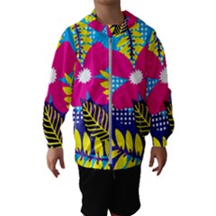 Pattern Leaf Polka Rainbow Kids  Hooded Windbreaker by HermanTelo