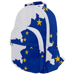 European Union Flag Map Of Austria Rounded Multi Pocket Backpack by abbeyz71