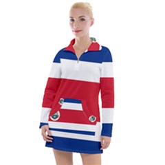 National Flag Of Costa Rica Women s Long Sleeve Casual Dress by abbeyz71