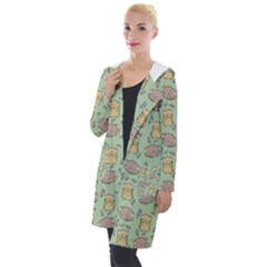 Hamster Pattern Hooded Pocket Cardigan by Sapixe