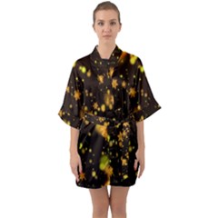 Background Black Blur Colorful Quarter Sleeve Kimono Robe by Sapixe