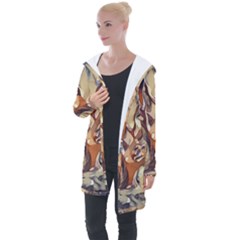 Tree Forest Woods Nature Landscape Longline Hooded Cardigan by Sapixe