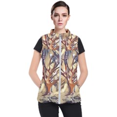 Tree Forest Woods Nature Landscape Women s Puffer Vest by Sapixe