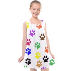 Pawprints Paw Prints Paw Animal Kids  Cross Back Dress by Sapixe