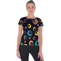 Abstract Background Retro Short Sleeve Sports Top  View1